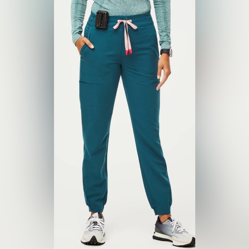 FIGS High Waist Waisted Petite Sumaiya Slim Caribbean Blue CRB Like New